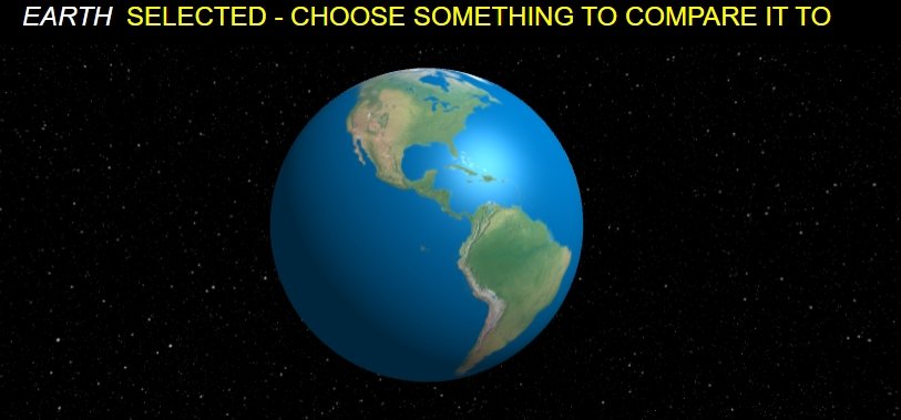 Comparar tamaño de los planetas
